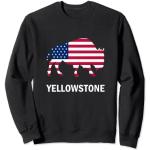 Yellowstone Bison Buffalo Bandiera Americana Felpa