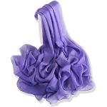 Scialli eleganti viola chiaro di chiffon da lavare a mano per la primavera per Donna 
