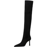 Stivali larghezza A neri numero 34 con punta aperta con allacciatura elasticizzata con tacco sopra i 9 cm impermeabili con tacco per Donna 