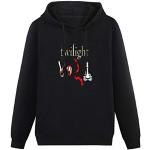 YNW Unisex Sweatshirt Twilight Saga Logo Hooded with Drawstring Pockets Black M