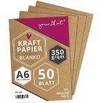 Younikat - Carta kraft DIN A6 I 350 g/m², carta di design riciclata, set da 50 pezzi, in bianco per fai da te, versatili per scrivere, colorare, dv_842