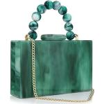 Pochette verdi con perline gioiello per Donna 