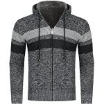 Cardigan casual grigio scuro 3 XL taglie comode di lana per Uomo 