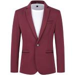 YOUTHUP Giacca da Uomo Slim Fit Blazer 1 Bottone Monopetto Formale Business Suit,Rosso,XXL