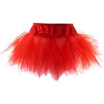 Gonne burlesque rosse M in tulle mini a campana per Donna Yummy bee 