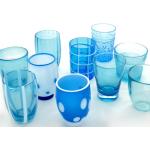 Bicchieri azzurri di vetro da degustazione 