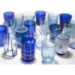 Bicchieri blu di vetro da degustazione 