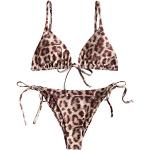 ZAFUL Set Bikini Imbottito con Stampa Leopardo da
