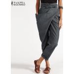 Pantaloni casual neri 3 XL taglie comode in poliestere lavabili in lavatrice per l'autunno alla turca per Donna Zanzea 