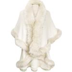 Poncho eleganti bianchi di pelliccia da lavare a mano per Donna 