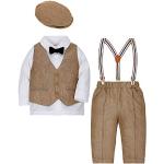 Zoerea 4 Pezzi Bambini Ragazzi Abbigliamento Set Blazer + Pants + Gilet + Berretto Outfit del Neonati per Il Matrimonio Battesimo Festa