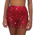 Vestiti ed accessori rossi S in nappa con paillettes mini da danza per Donna 