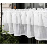 Bastoni bianchi a fiori lavabili in lavatrice 1 pezzo per tende 