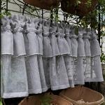 Bastoni grigi a fiori lavabili in lavatrice 1 pezzo per tende 