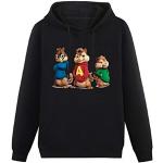Zweck Pullover Warm Hoodies Alvin And The Chipmunks Road Chip 2015 Hoody Long Sleeve Sweatershirt Black S