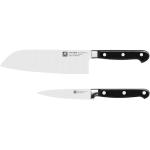 Set di coltelli scontati neri in acciaio inox inossidabili 2 pezzi da cucina Zwilling Twin Professional 